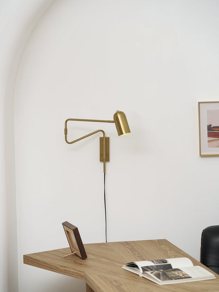 Adjustable Arm Plug In Wall Lamp