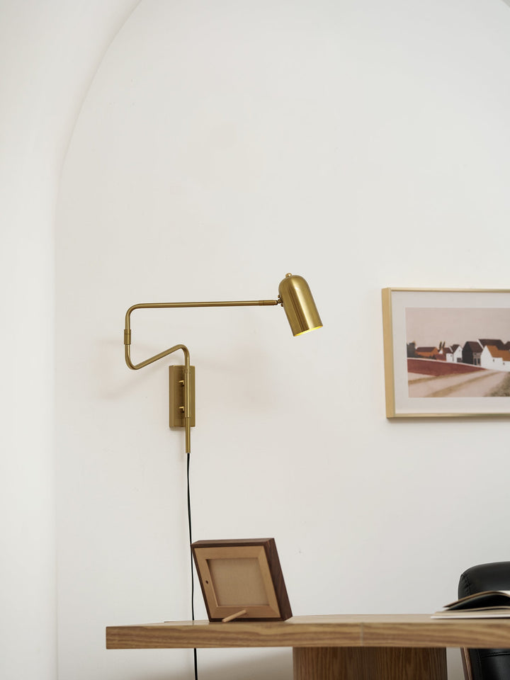 Adjustable Arm Plug In Wall Lamp