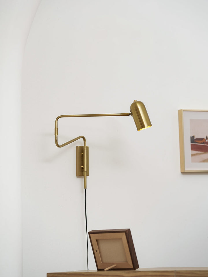 Adjustable Arm Plug In Wall Lamp