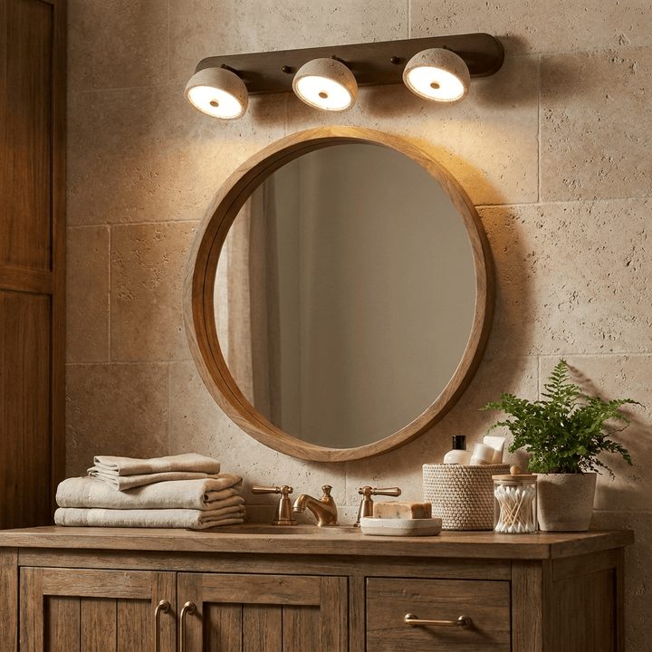 Adjustable Travertine Dome Vanity Light