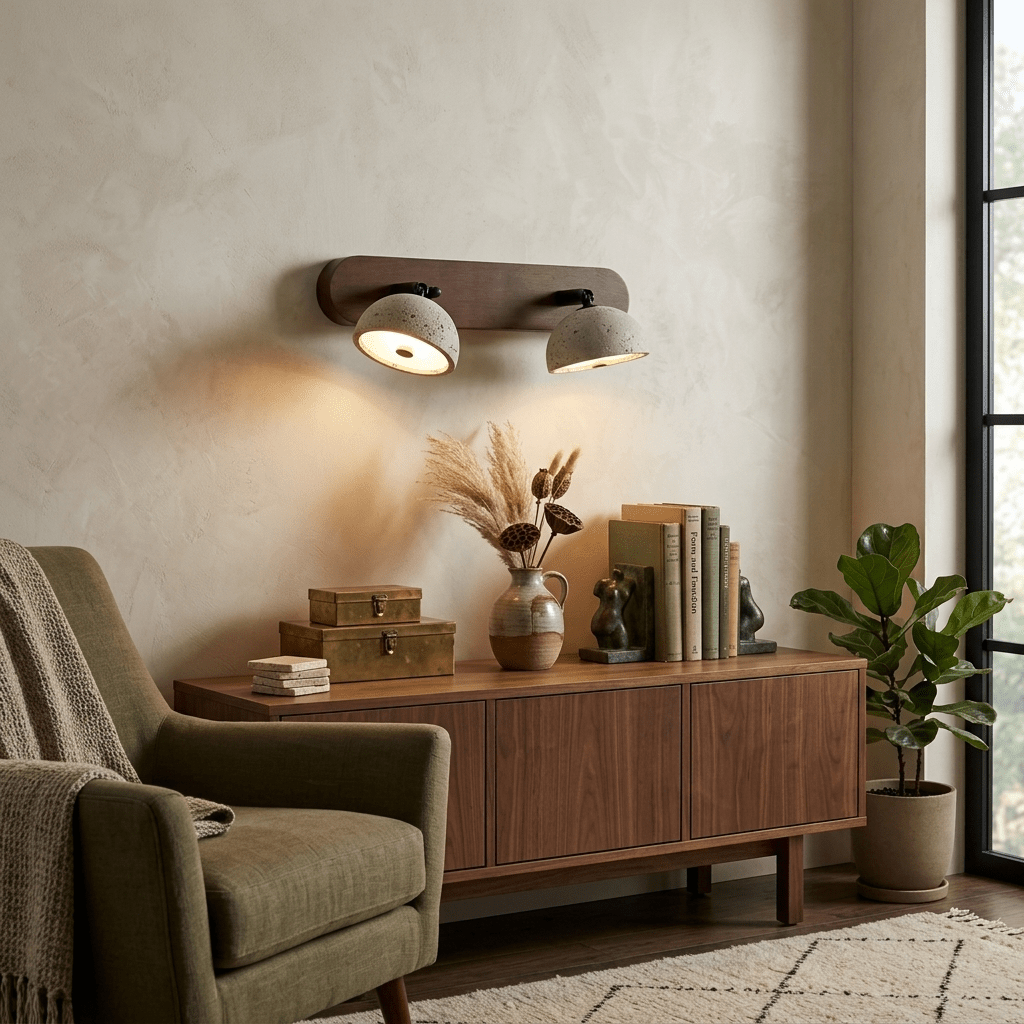 Adjustable Travertine Dome Vanity Light