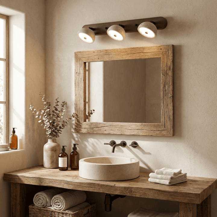 Adjustable Travertine Dome Vanity Light