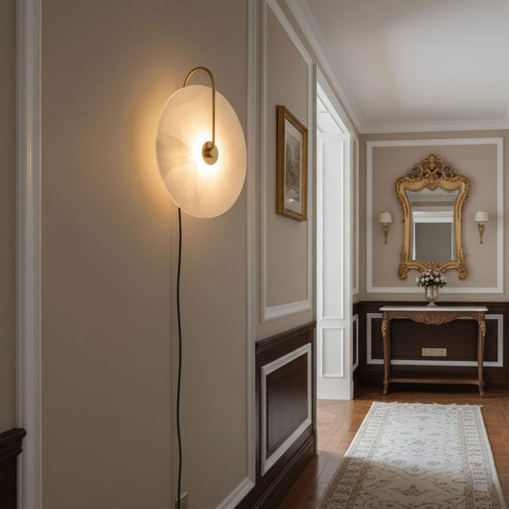 Alabaster LED Plug-In Wall Lamp