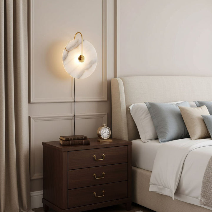 Alabaster LED Plug-In Wall Lamp