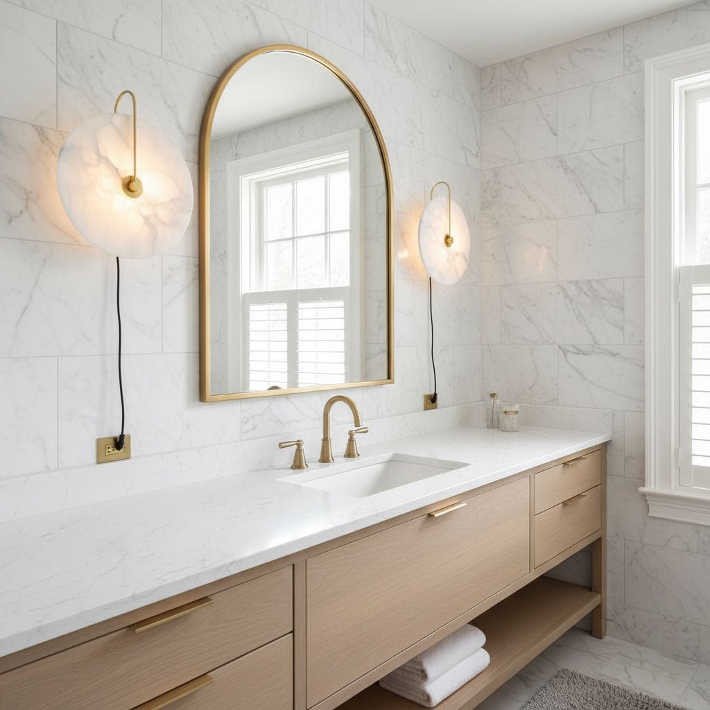 Alabaster LED Plug-In Wall Lamp