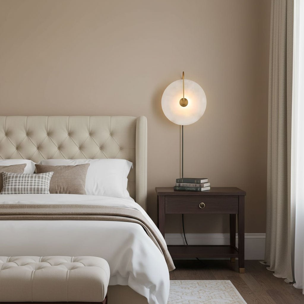 Alabaster LED Plug-In Wall Lamp