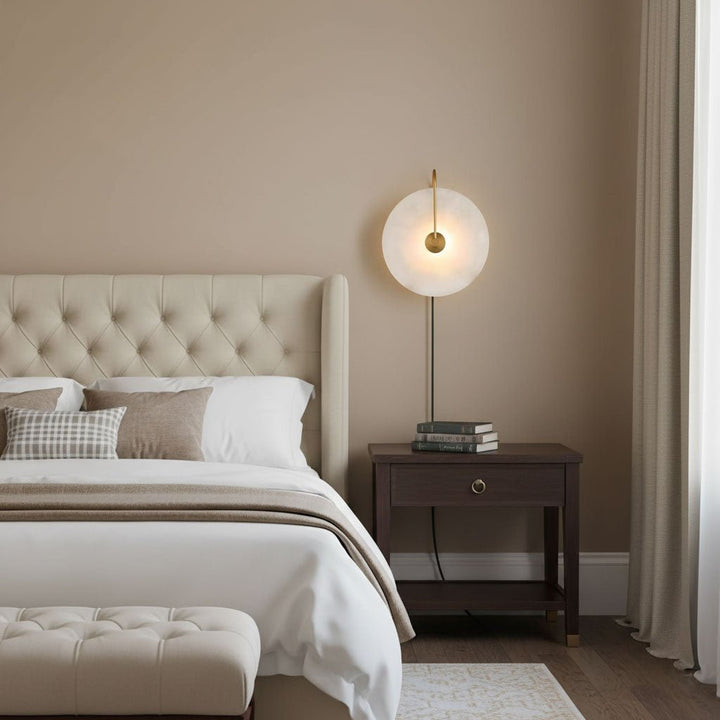 Alabaster LED Plug-In Wall Lamp