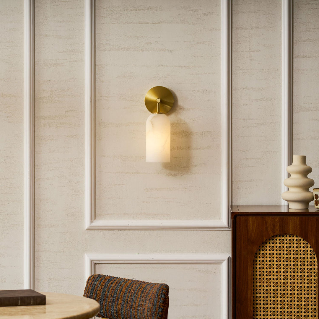 Pillar Alabaster Wall Sconce