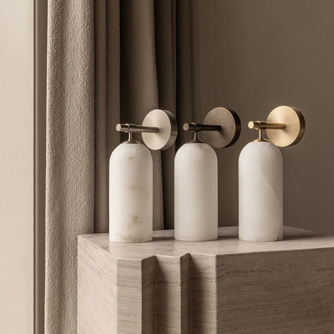 Pillar Alabaster Wall Sconce