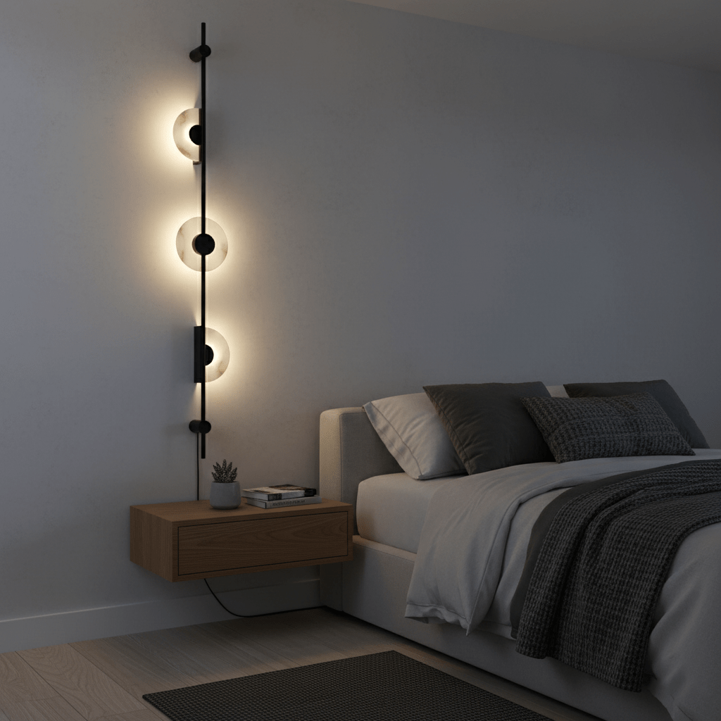 Alabaster Vertical Plug-in Wall Sconce