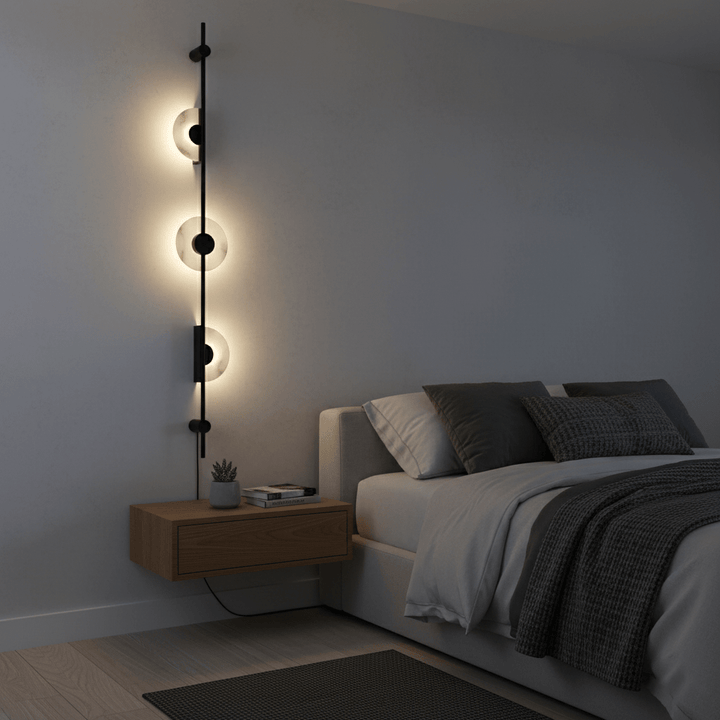 Alabaster Vertical Plug-in Wall Sconce