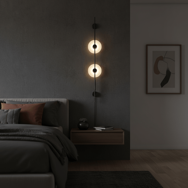 Alabaster Vertical Plug-in Wall Sconce