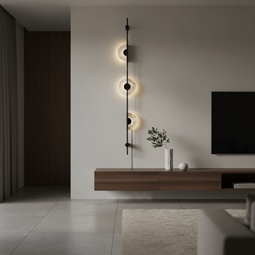 Alabaster Vertical Plug-in Wall Sconce