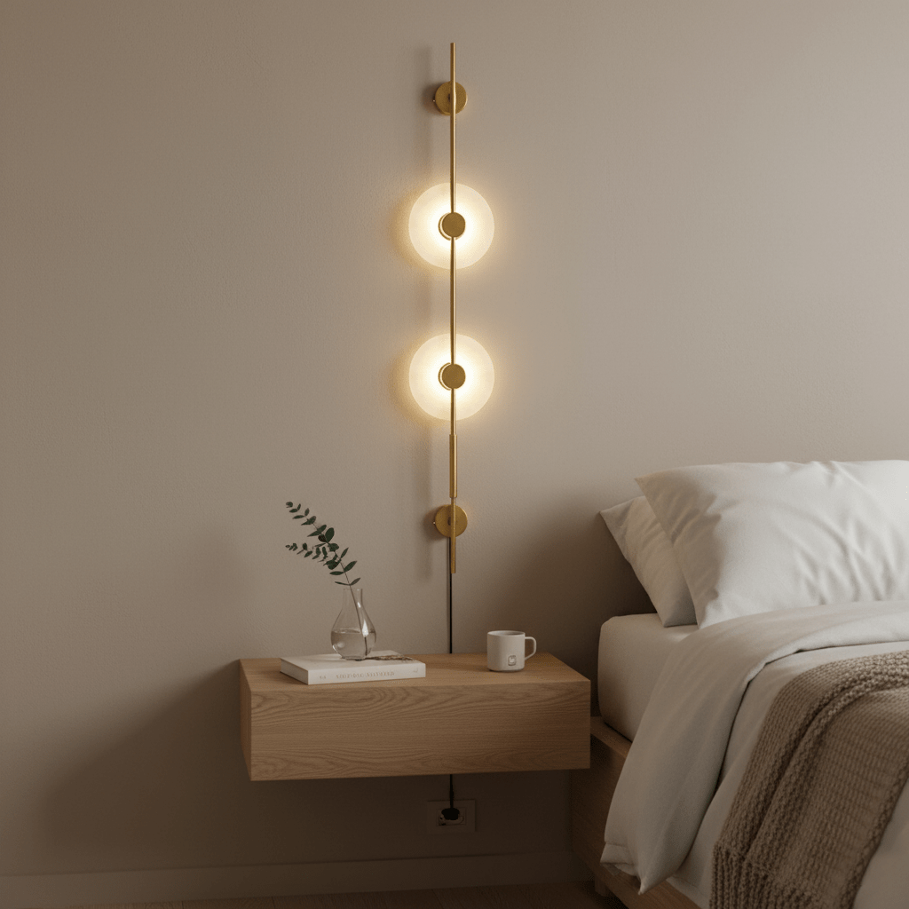 Alabaster Vertical Plug-in Wall Sconce
