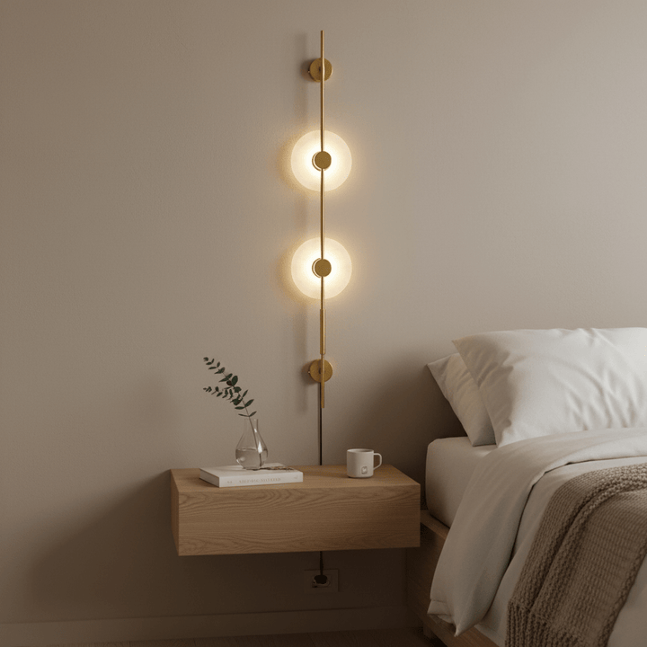 Alabaster Vertical Plug-in Wall Sconce