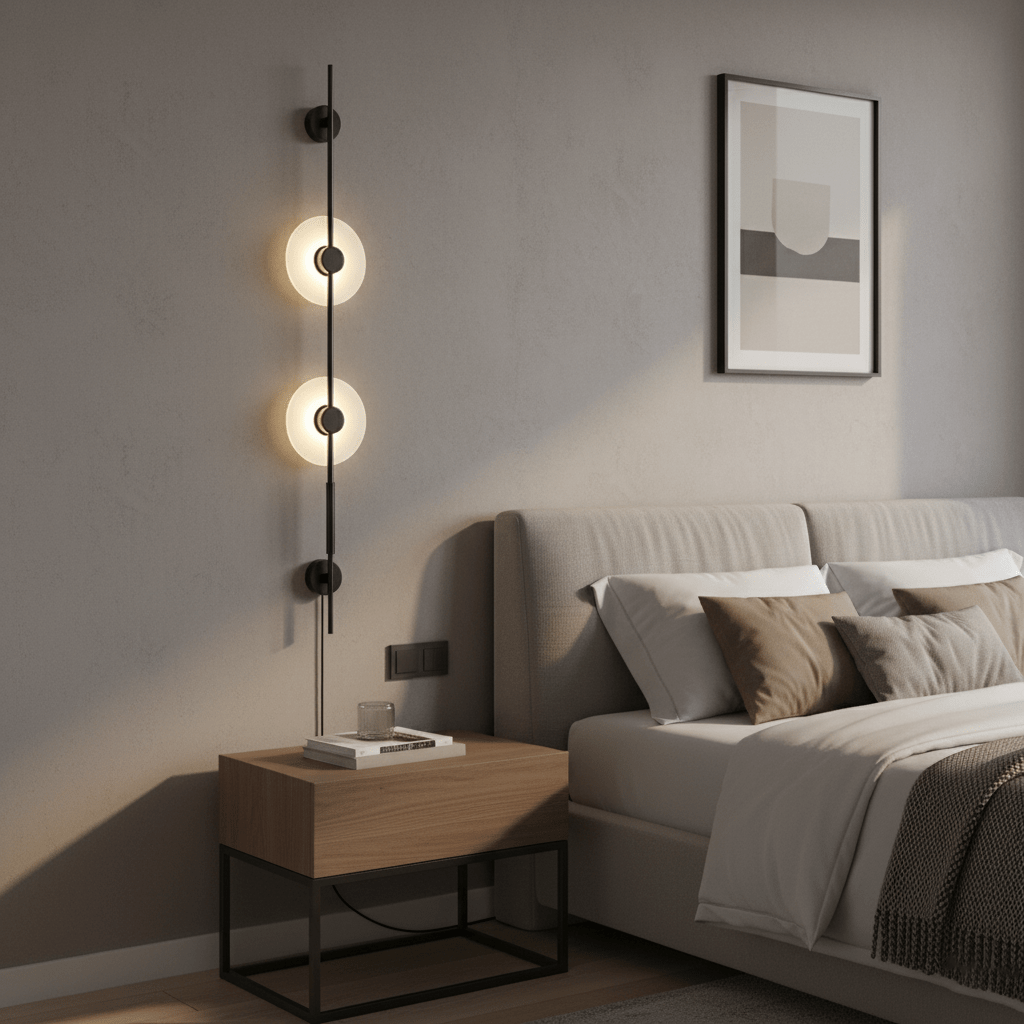 Alabaster Vertical Plug-in Wall Sconce