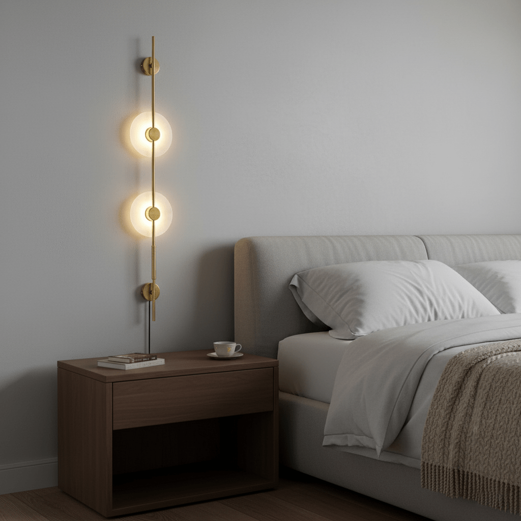 Alabaster Vertical Plug-in Wall Sconce