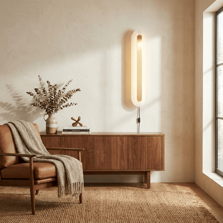 Alabaster Rounded Plug-in Wall Light