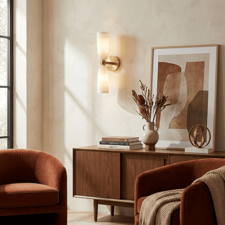 Alabaster Bell Wall Sconce