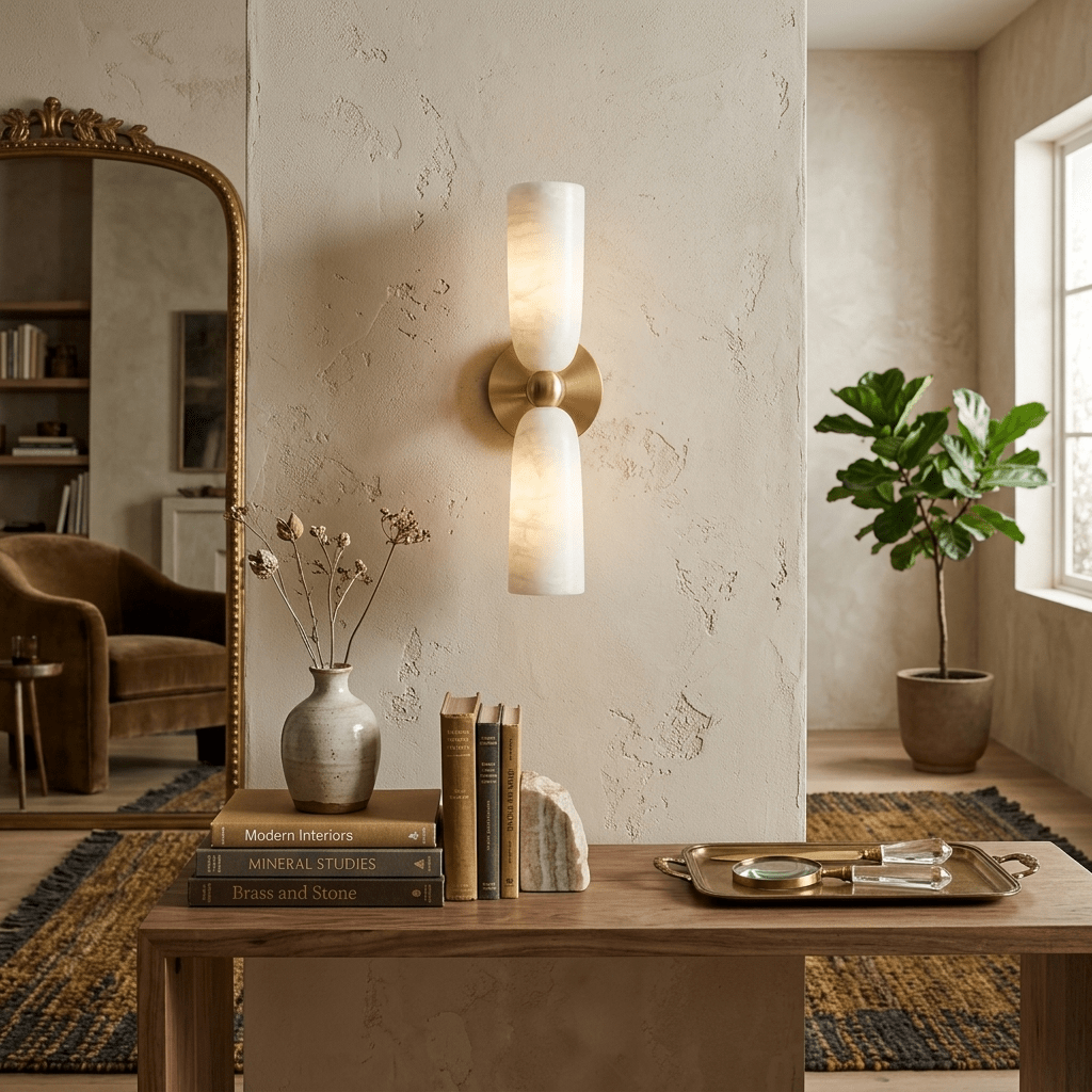 Alabaster Bell Wall Sconce