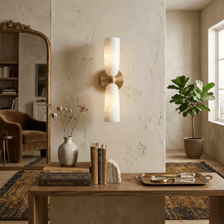 Alabaster Bell Wall Sconce
