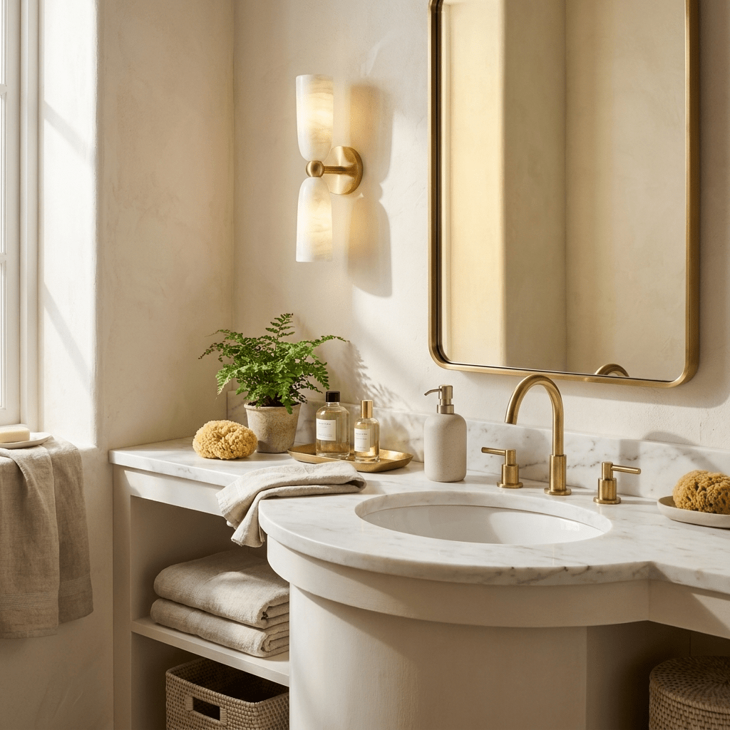 Alabaster Bell Wall Sconce