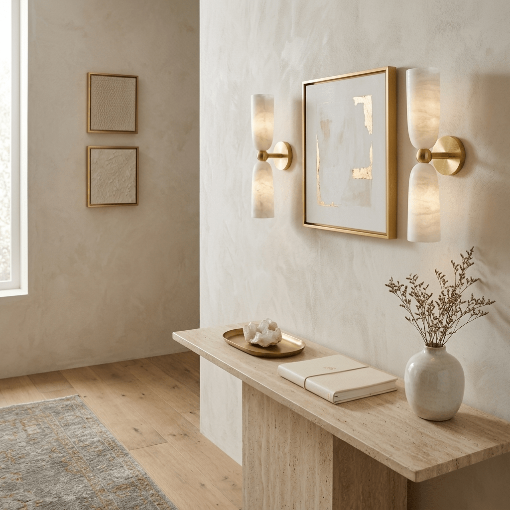 Alabaster Bell Wall Sconce