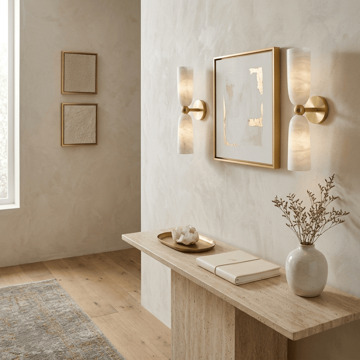 Alabaster Bell Wall Sconce