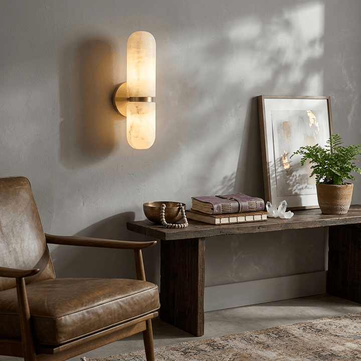 Alabaster Capsule Wall Sconce