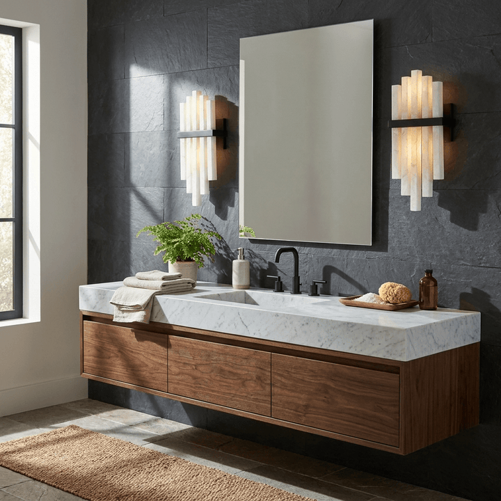 Alabaster Cascade Wall Lamp