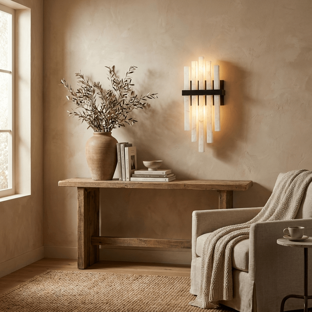 Alabaster Cascade Wall Lamp