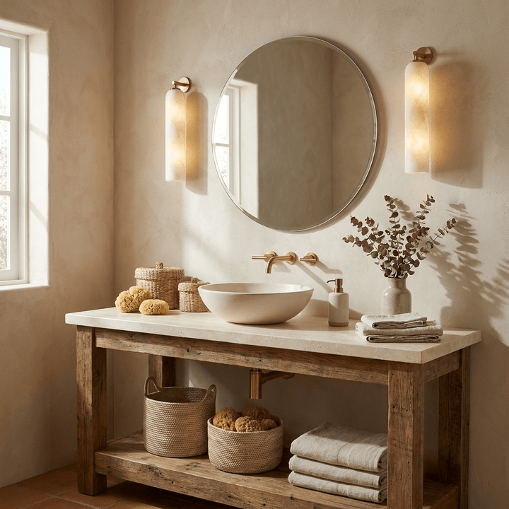 Tube Alabaster Wall Sconce