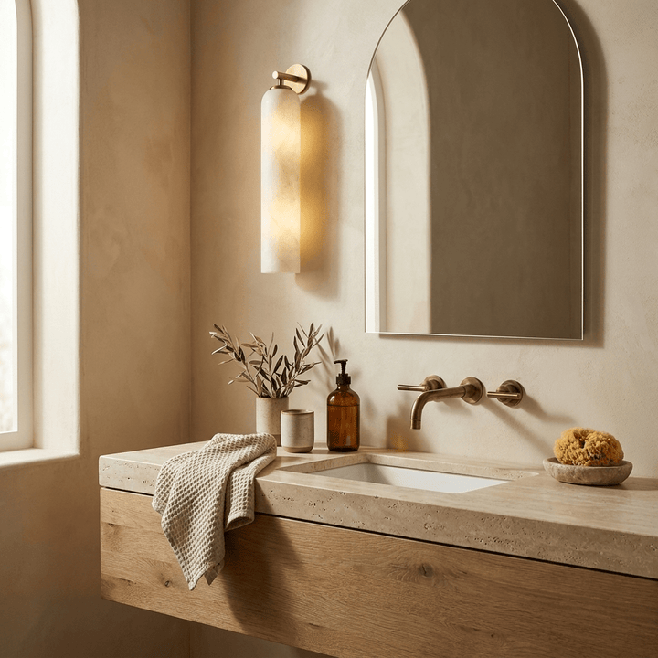 Tube Alabaster Wall Sconce