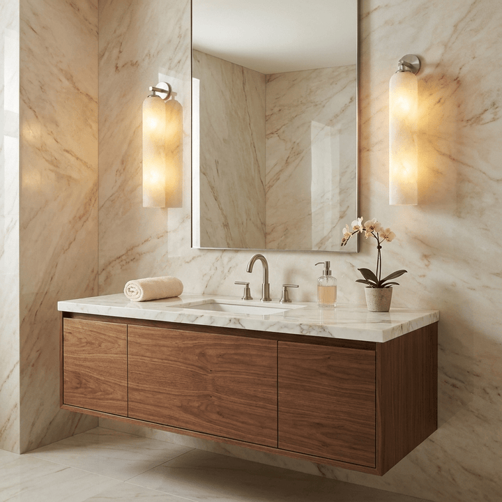 Tube Alabaster Wall Sconce