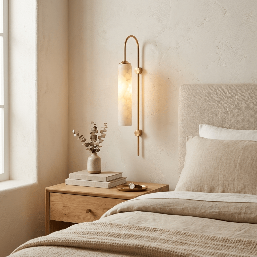 Alabaster Cylinder Wall Light