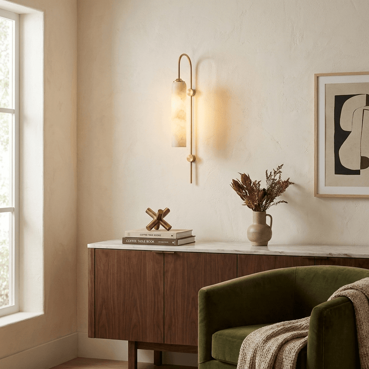 Alabaster Cylinder Wall Light