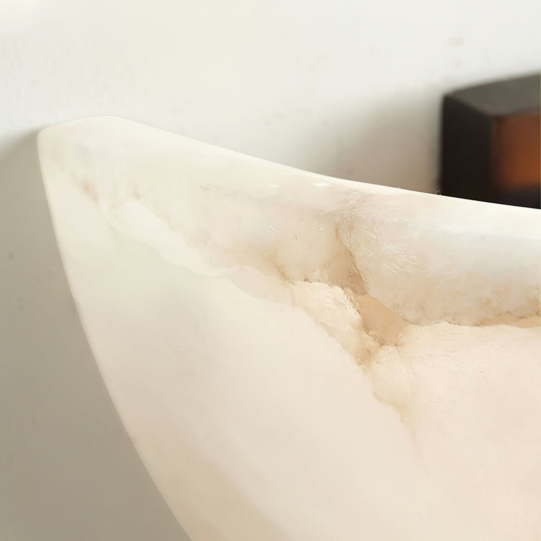 Alabaster Half-Moon Wall Sconce