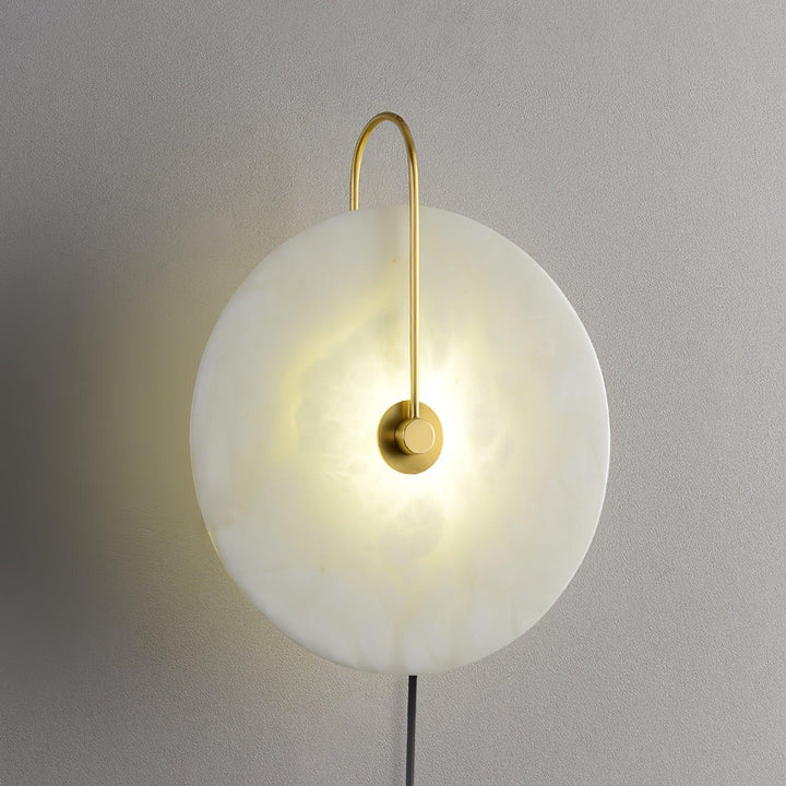 Alabaster LED Plug-In Wall Lamp