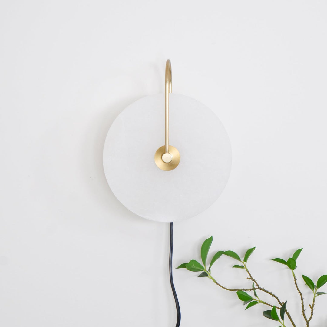 Alabaster LED Plug-In Wall Lamp