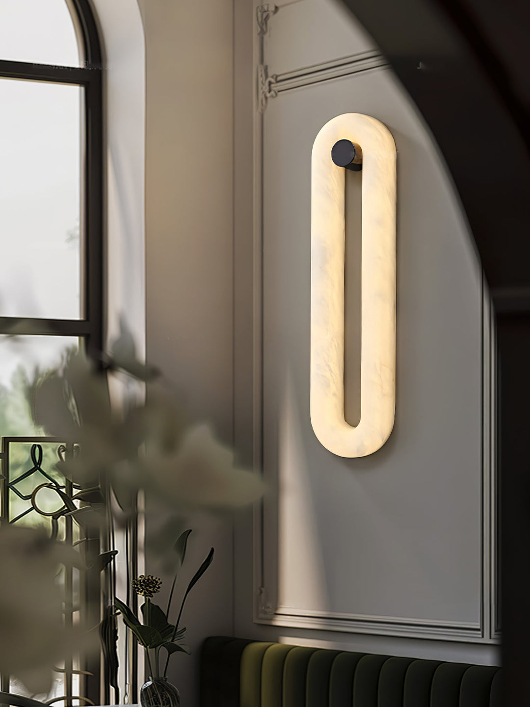 Alabaster Capsule Wall Light