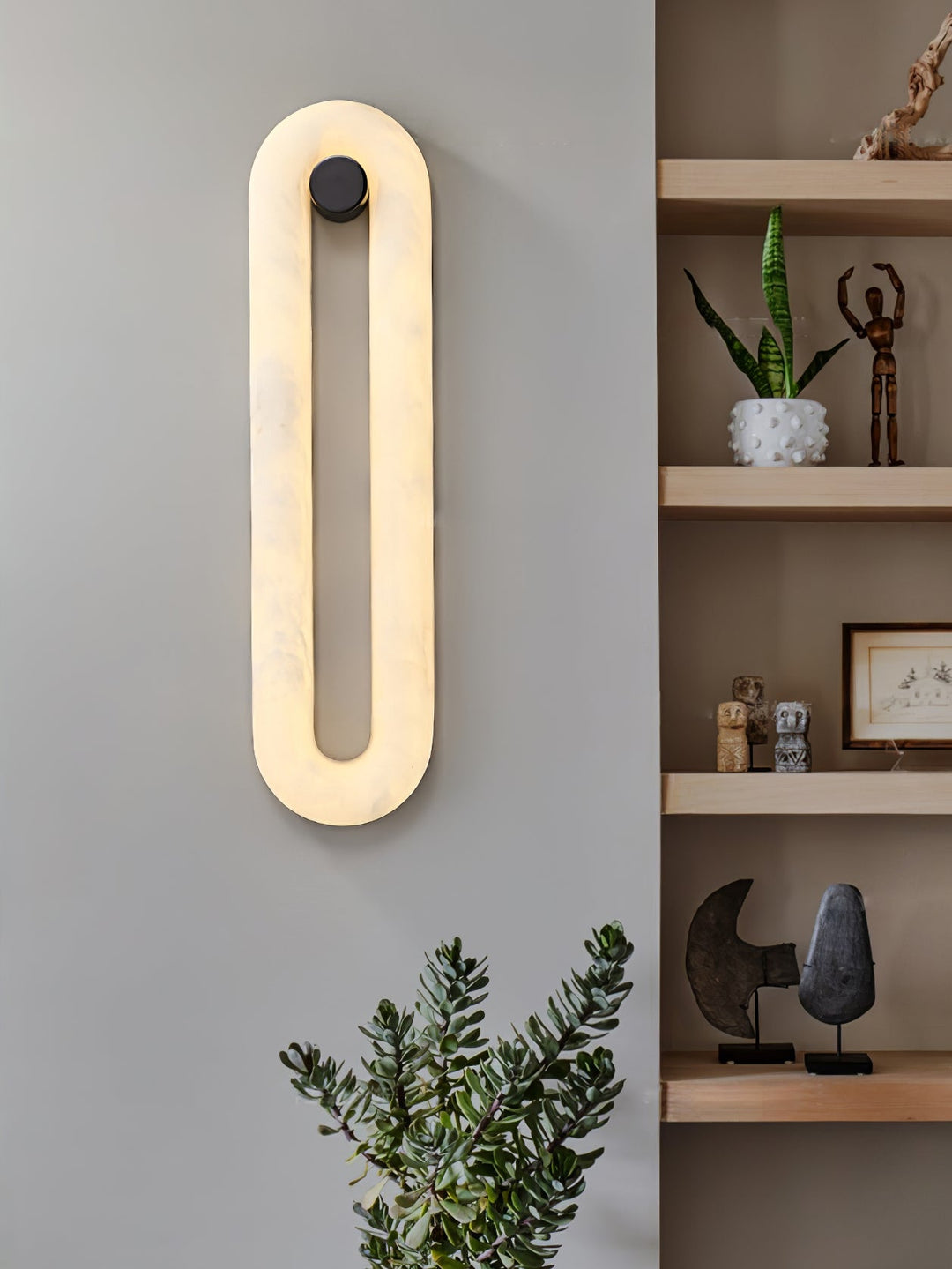 Alabaster Capsule Wall Light