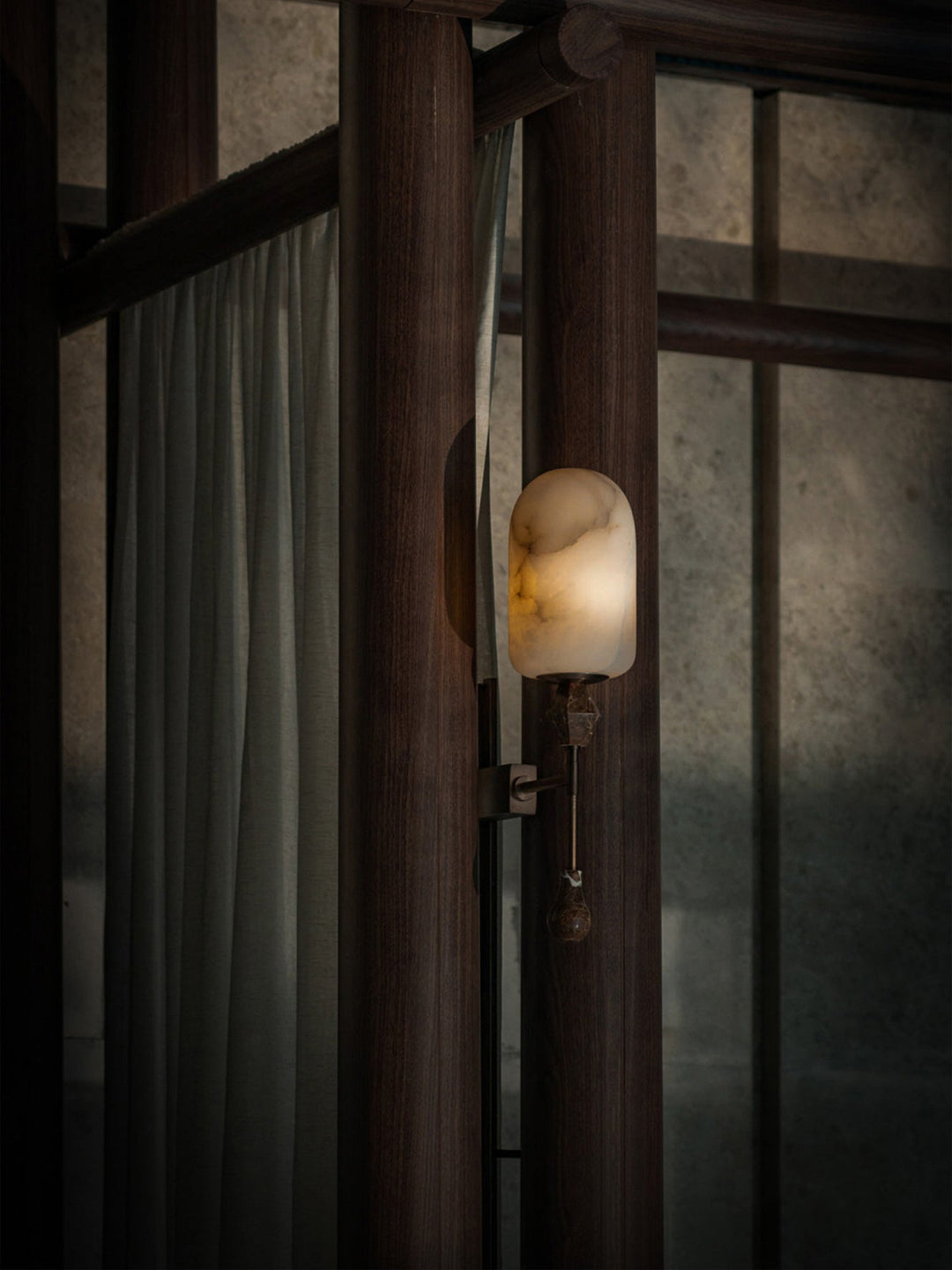 Alabaster Obelisk Double Alabaster Sconce