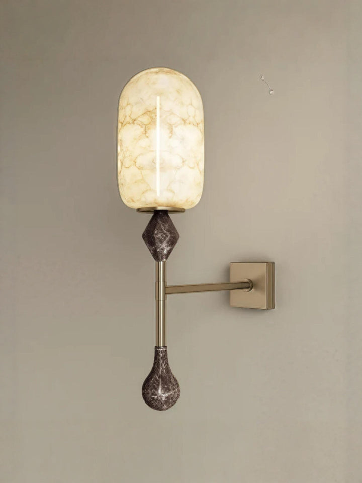 Alabaster Obelisk Double Alabaster Sconce