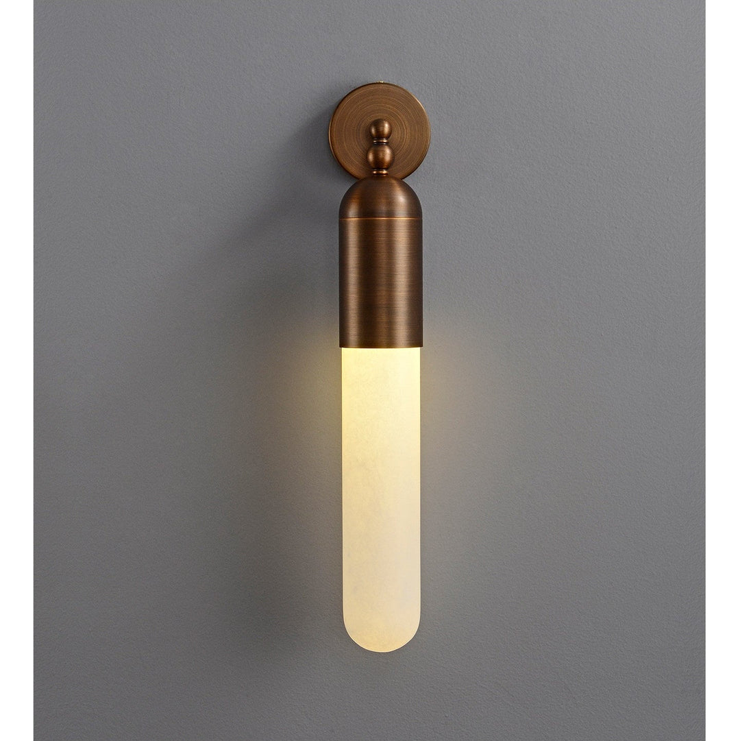 Alabaster Sculpted Tube Wall Sconce