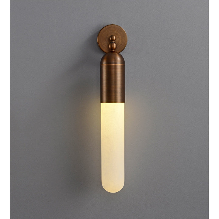 Alabaster Sculpted Tube Wall Sconce