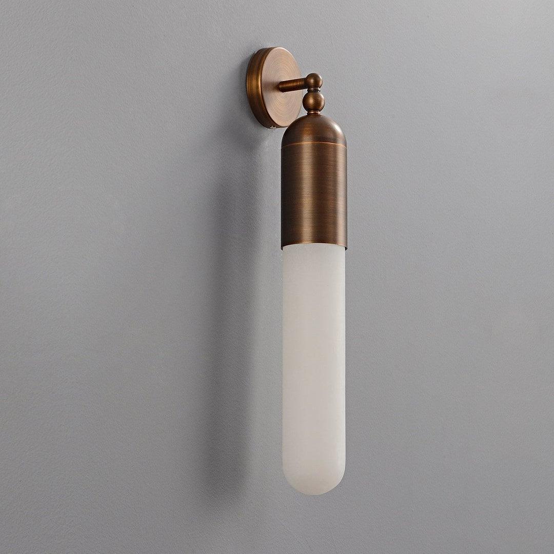 Alabaster Sculpted Tube Wall Sconce