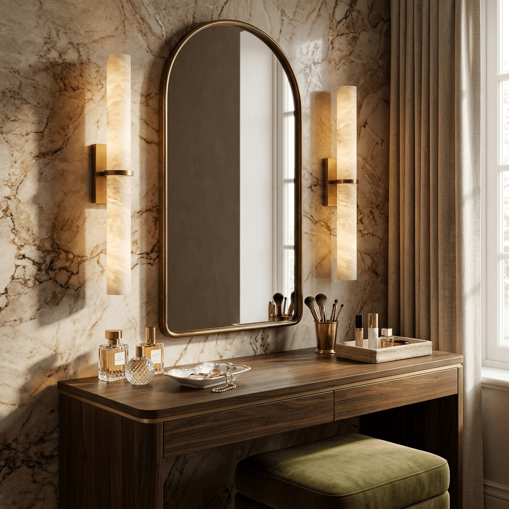 Aluna Alabaster Bar Wall Light