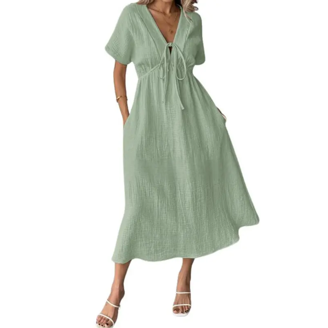MAXI-JURK MET V-HALS VOOR VROUWEN