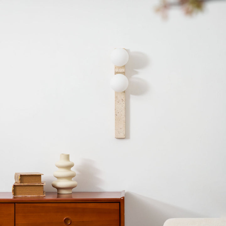 Asymmetrical Travertine Wall Sconce