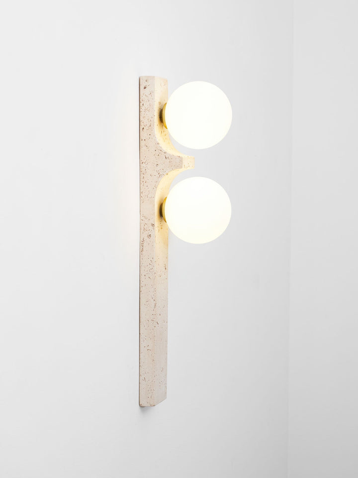 Asymmetrical Travertine Wall Sconce